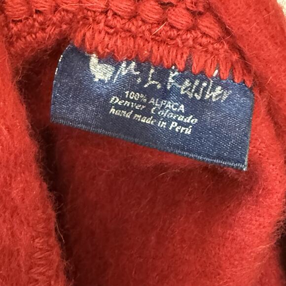 Elegant Red Women's Scarf with Fringe - Picture 8 of 11